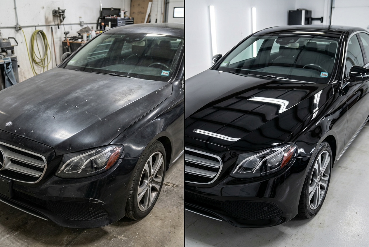 Firefly_Gemini Flash_professional auto body repair transformation, same vehicle before and after, split-sc 476019-2